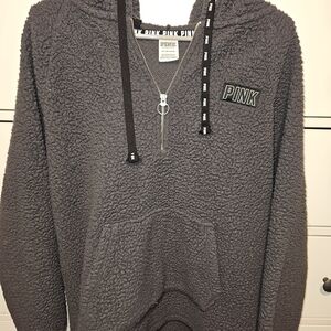 Victoria's Secret Pink Charcoal Sherpa Jacket